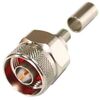 N MALE CRIMP, HEX SHELL, SOLDERLESS CENTER CONDUCTOR, CBL GRP X: N-G-T