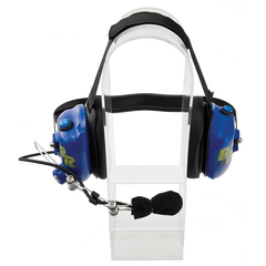 RRH-1160 Racing Radios Dual Muff - Dual Audio (2 radios) Headset (Blue)