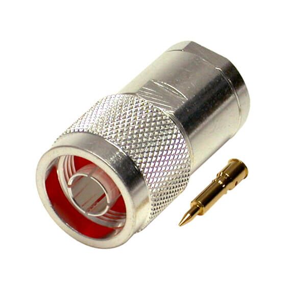 N, MALE SOLDER CLAMP, S,G,T: FOR BELDEN 9913, CBL GRP PL